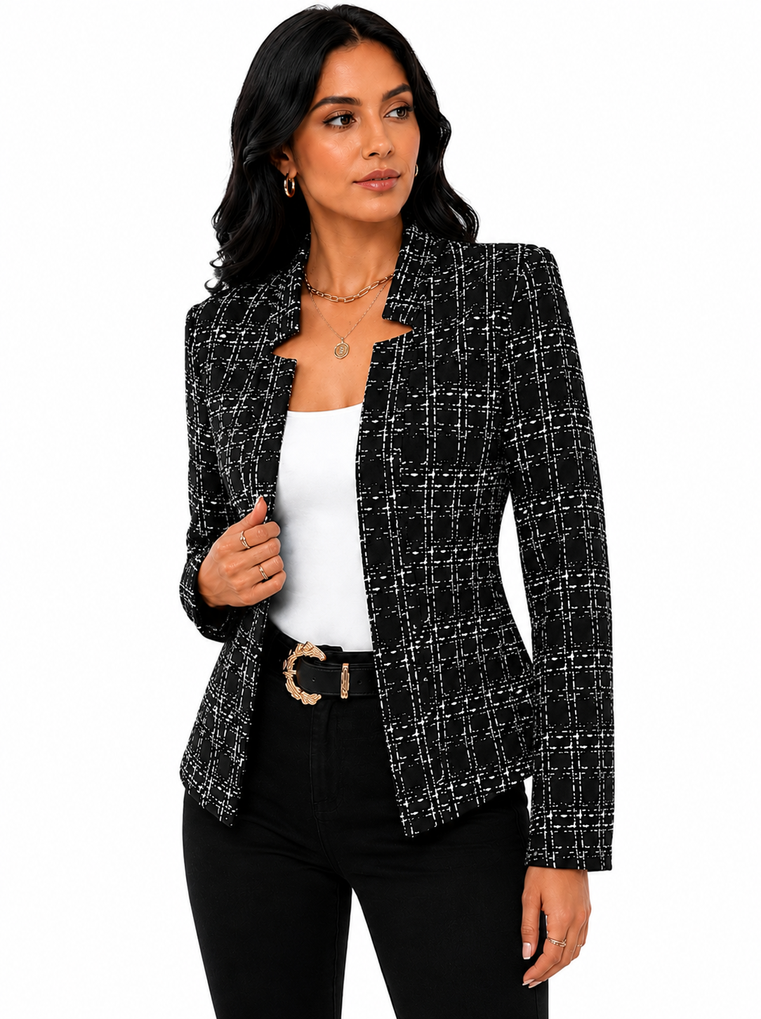 Blazer Feminino Estampado Elegance Preto | Linha Inverno