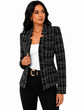 Blazer Feminino Estampado Elegance Preto | Linha Inverno