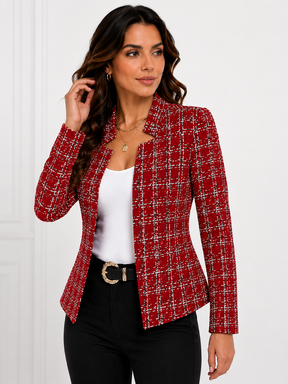 Blazer Feminino Estampado Elegance Vermelho | Estilo Inverno