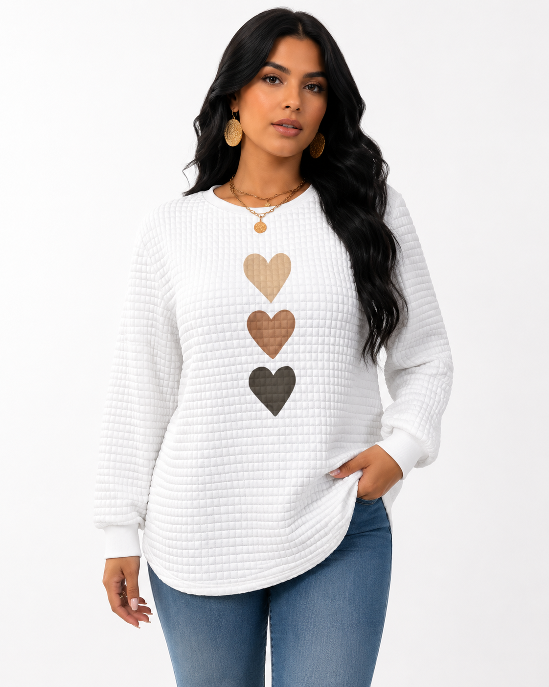 Moletom Feminino Coração Waffle Confort | Estilo Inverno