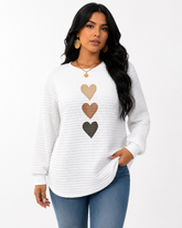 Moletom Feminino Coração Waffle Confort | Estilo Inverno