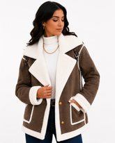 Jaqueta Feminina Elegance Lapela Marrom | Linha Inverno
