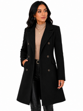 Sobretudo Feminino Casaco Preto Elegance