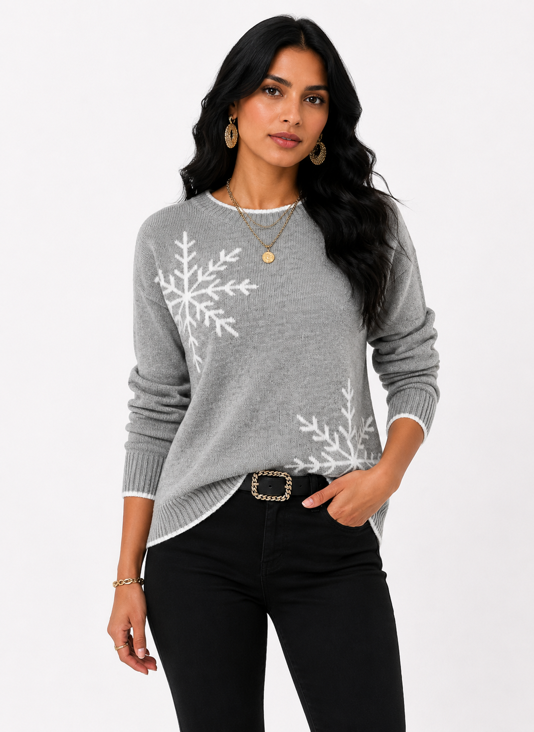 Suéter Feminino Tricô Essential Soft Cinza | Seleção Inverno
