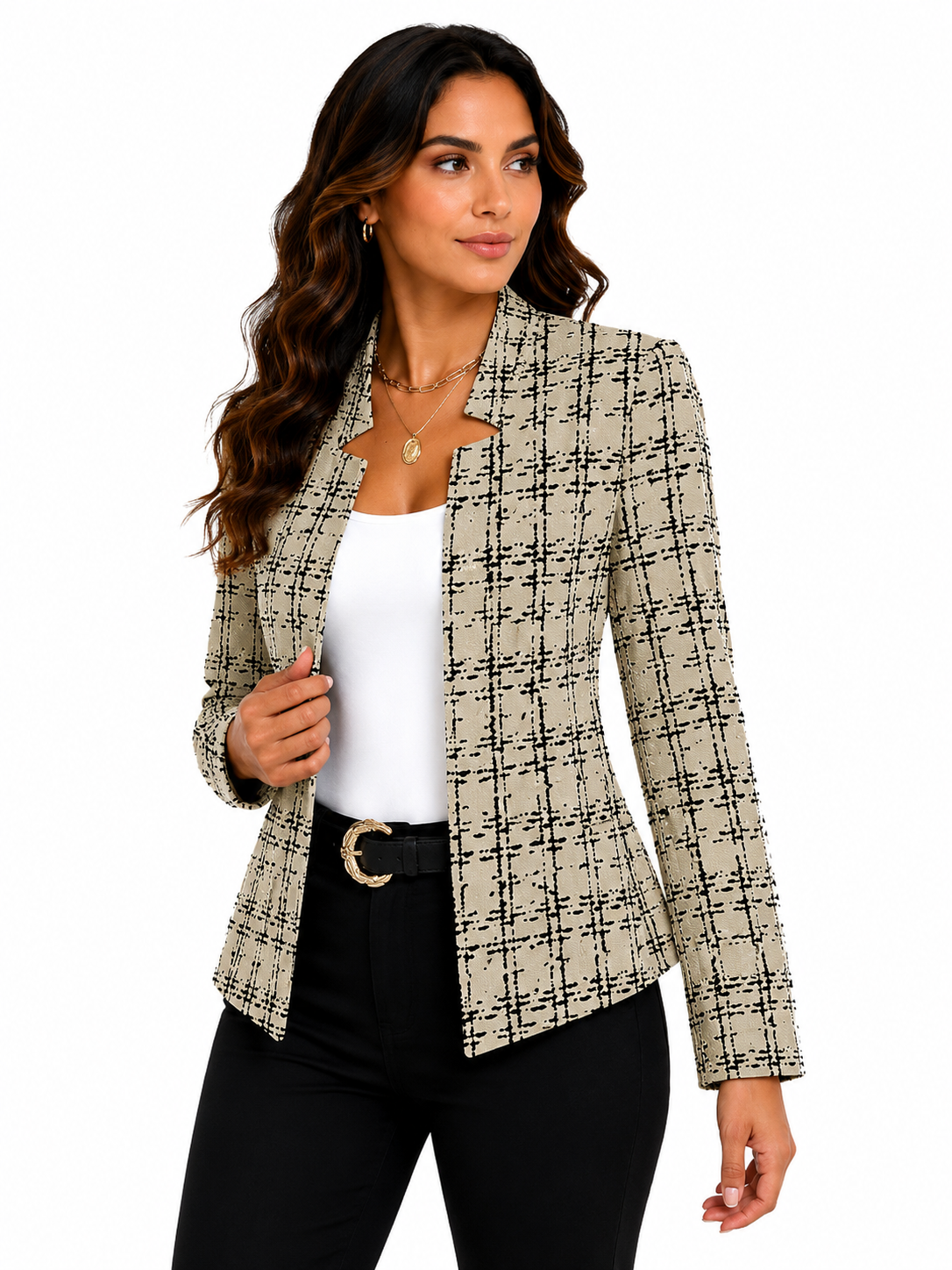 Blazer Feminino Estampado Elegance Nude | Seleção Inverno