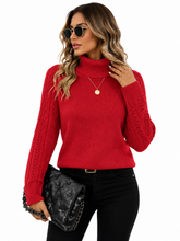 Blusa Feminina Tricot Gola Alta Vermelha
