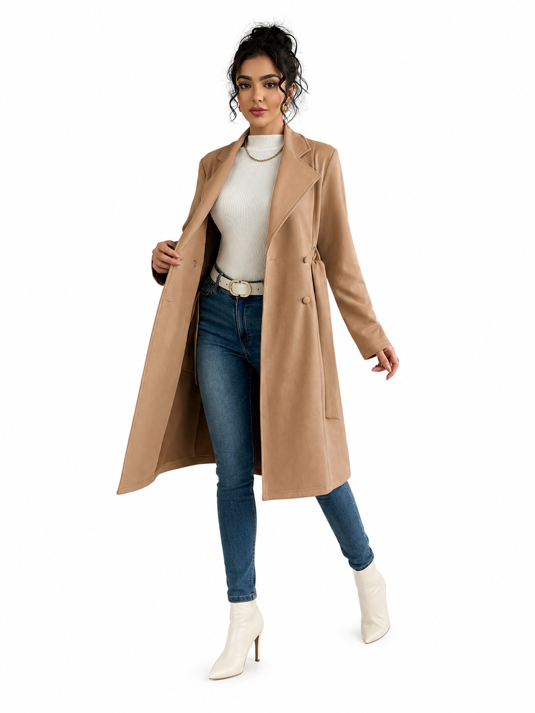 Sobretudo Feminino Alongado Elegance Caramelo | Seleção Inverno