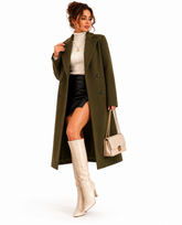 Sobretudo Feminino Alongado Elegance Verde Militar | Linha Inverno