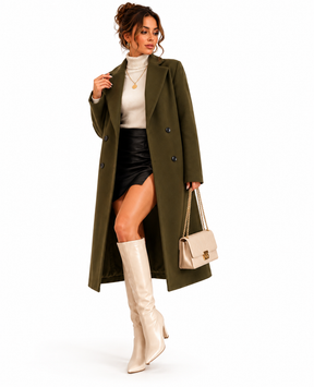Sobretudo Feminino Alongado Elegance Verde Militar | Linha Inverno