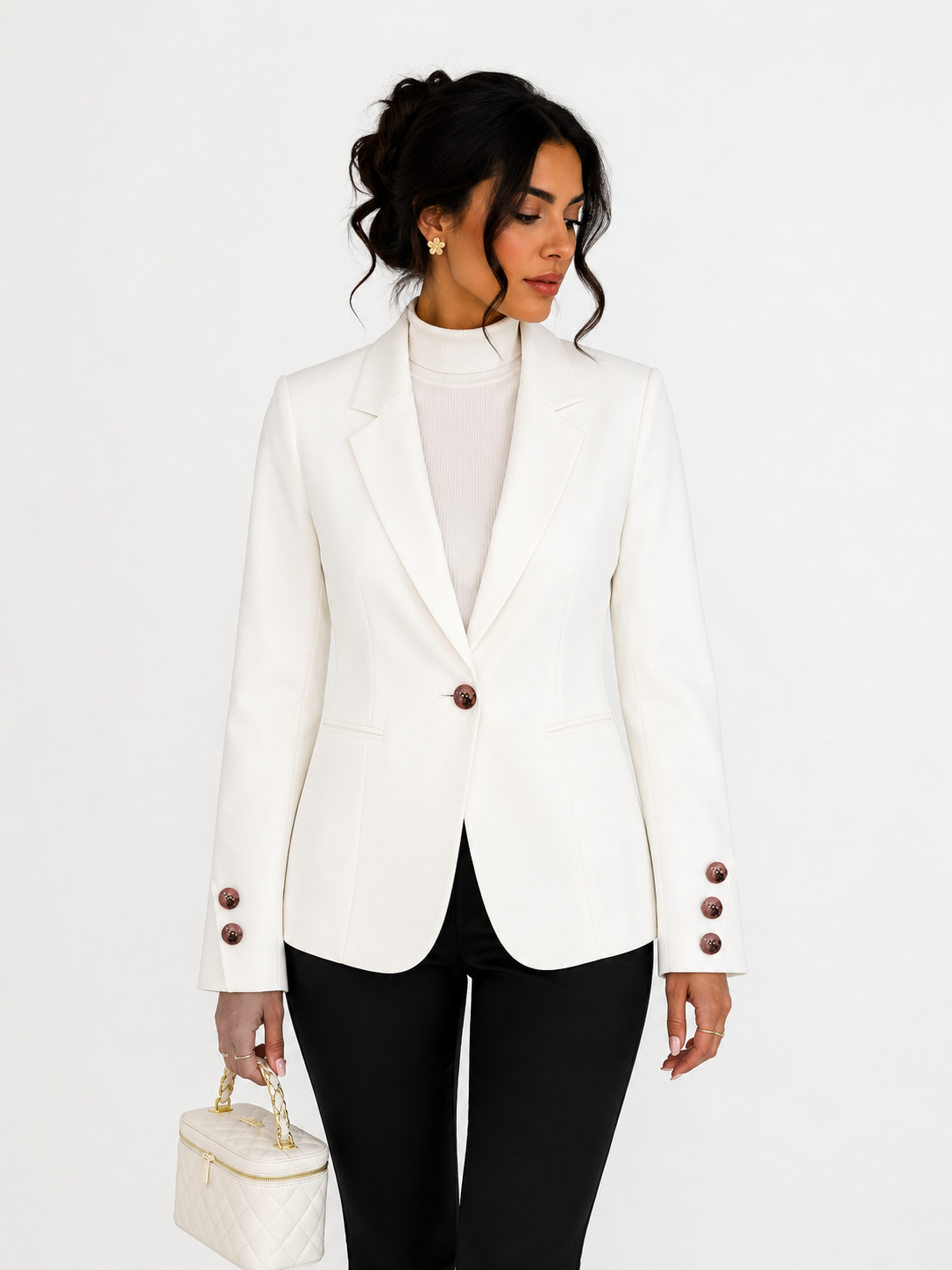 Blazer Feminino Alfaiataria Elegance Off White | Coleção Inverno