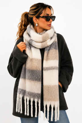 Cachecol Feminino Xadrez Soft Winter | Coleção Inverno