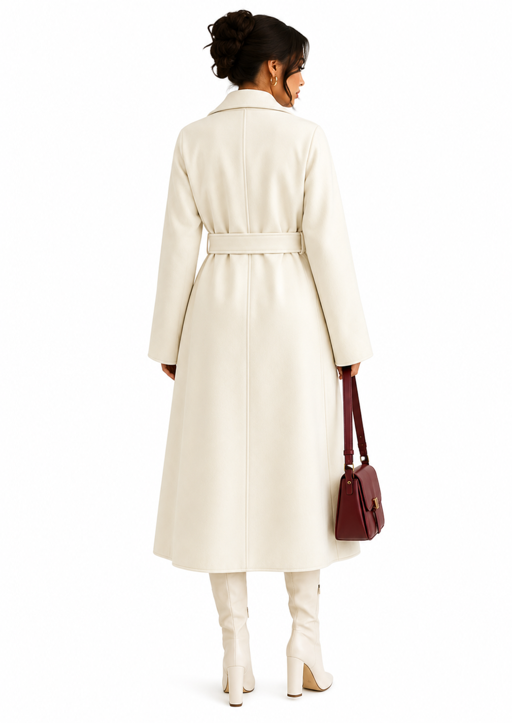 Sobretudo Feminino Casaco Off White Alongado