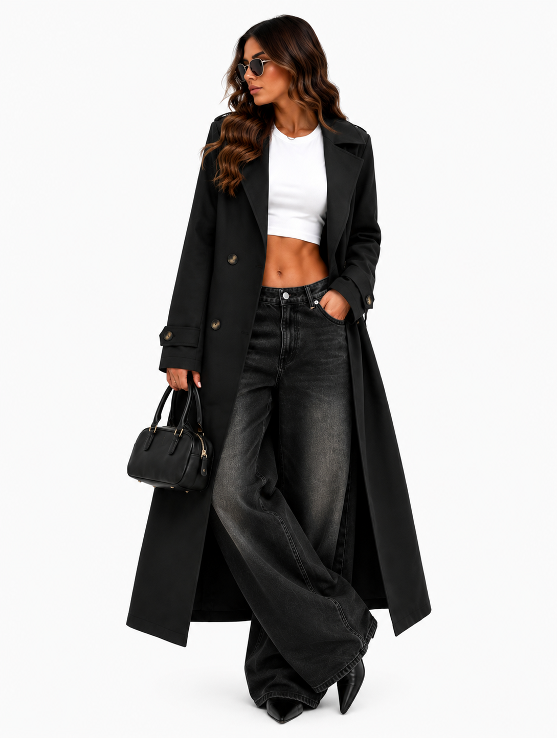 Sobretudo Feminino Preto Alongado
