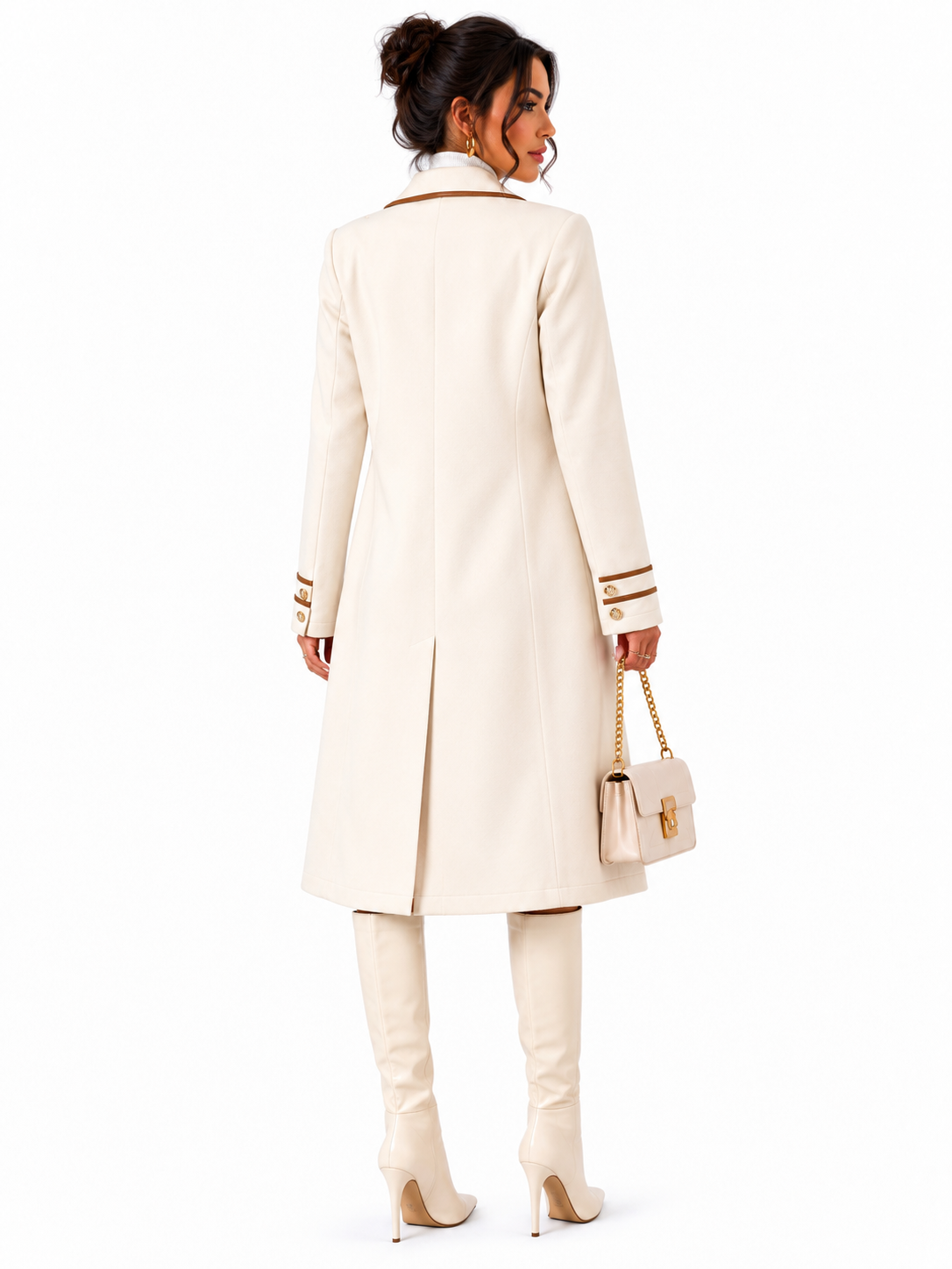 Sobretudo Feminino Off White Elegance
