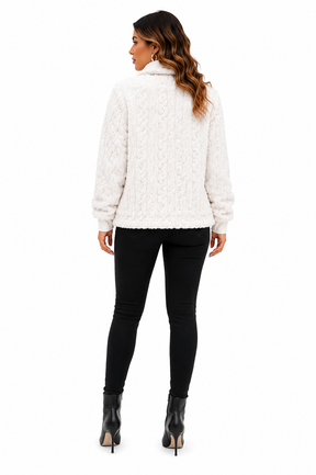 Casaco Feminino Teddy Off White Peluciado