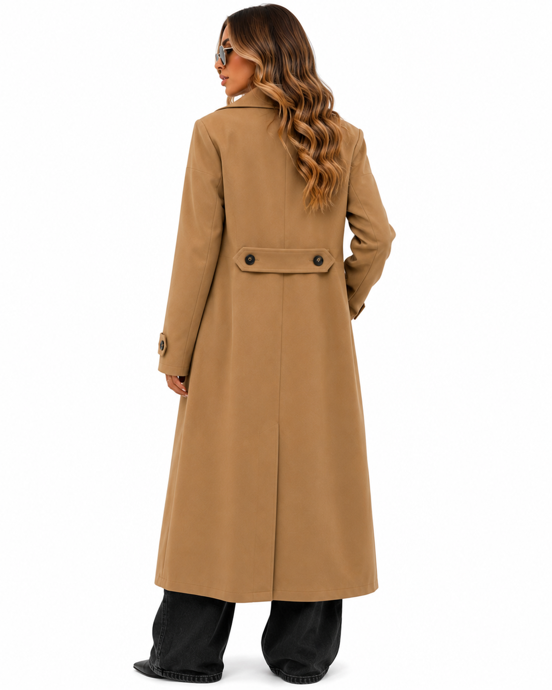 Sobretudo Feminino Caramelo Alongado