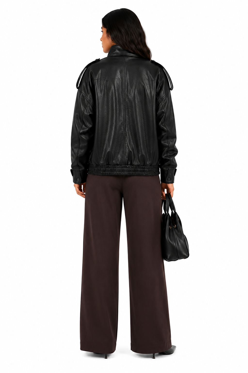 Jaqueta Feminina Leather Preta Essential