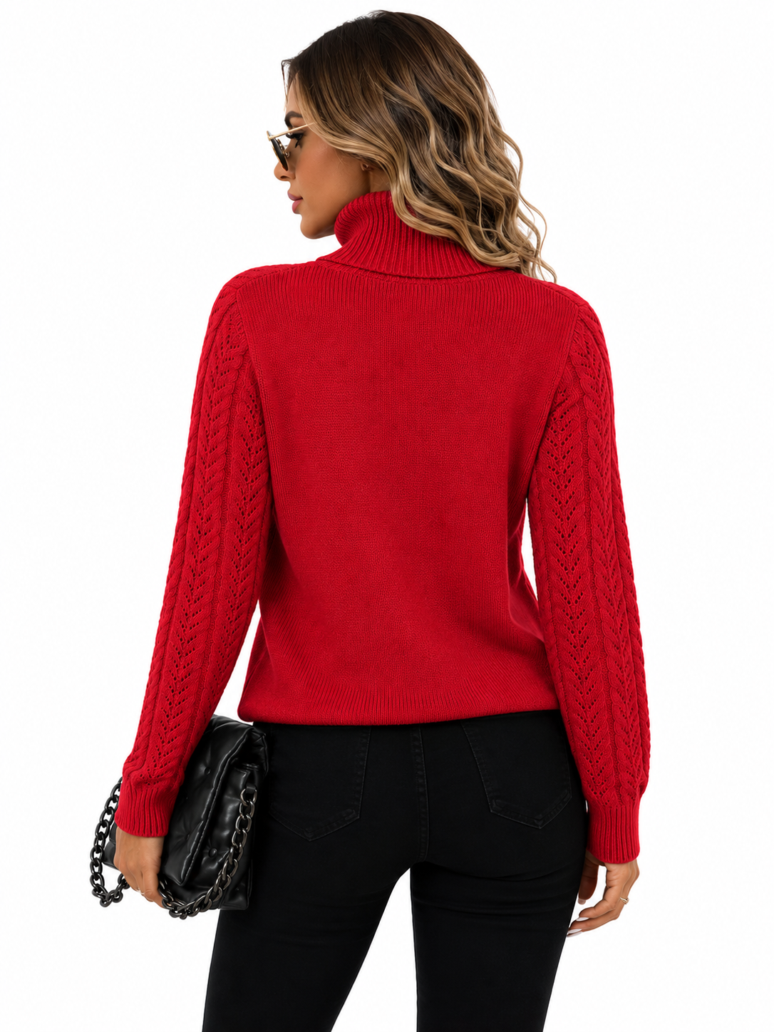 Blusa Feminina Tricot Gola Alta Vermelha