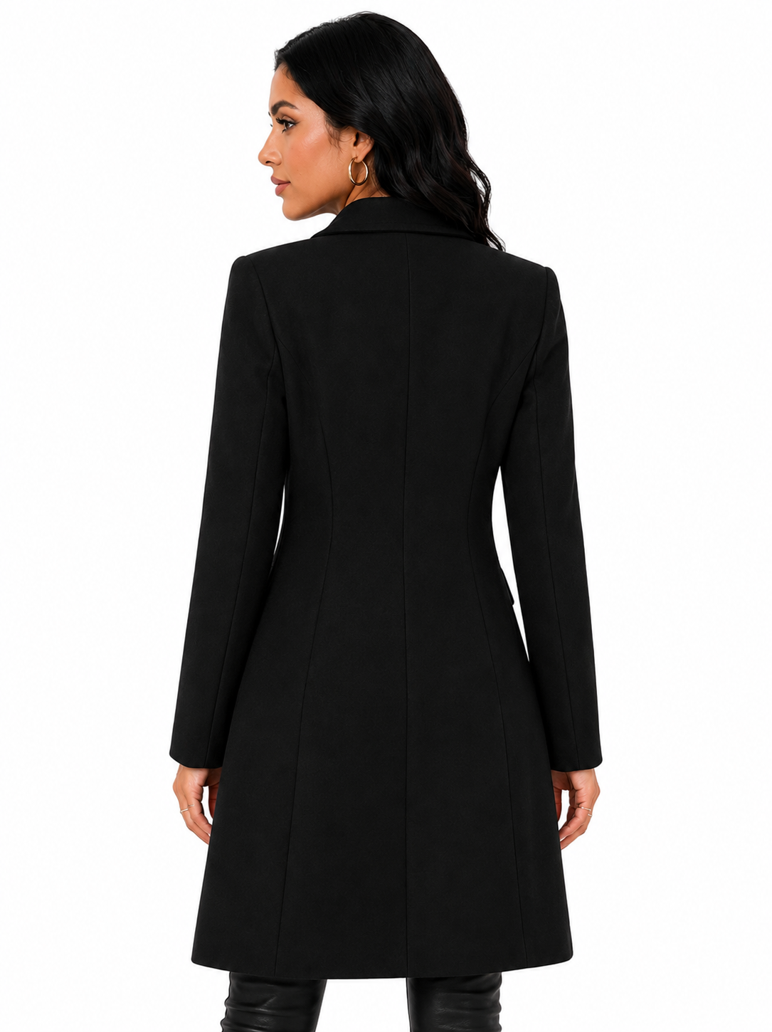 Sobretudo Feminino Casaco Preto Elegance