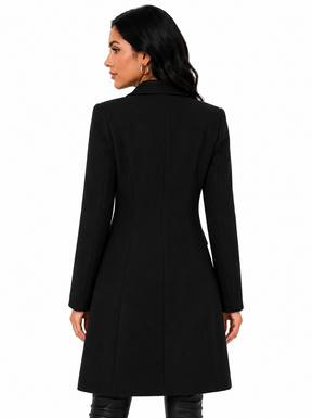 Sobretudo Feminino Casaco Preto Elegance