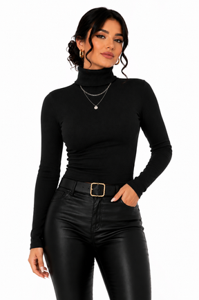 Blusa Feminina Gola Alta Noir Essence | Linha Inverno
