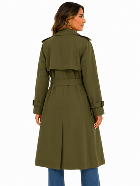 Sobretudo Feminino Amanda | Trench Coat Térmico Forrado com Cinto | Seleção Inverno