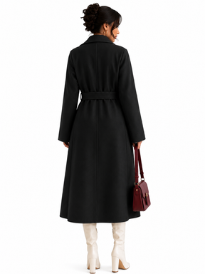 Sobretudo Feminino Casaco Preto Alongado