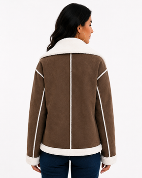 Jaqueta Feminina Elegance Lapela Marrom | Linha Inverno
