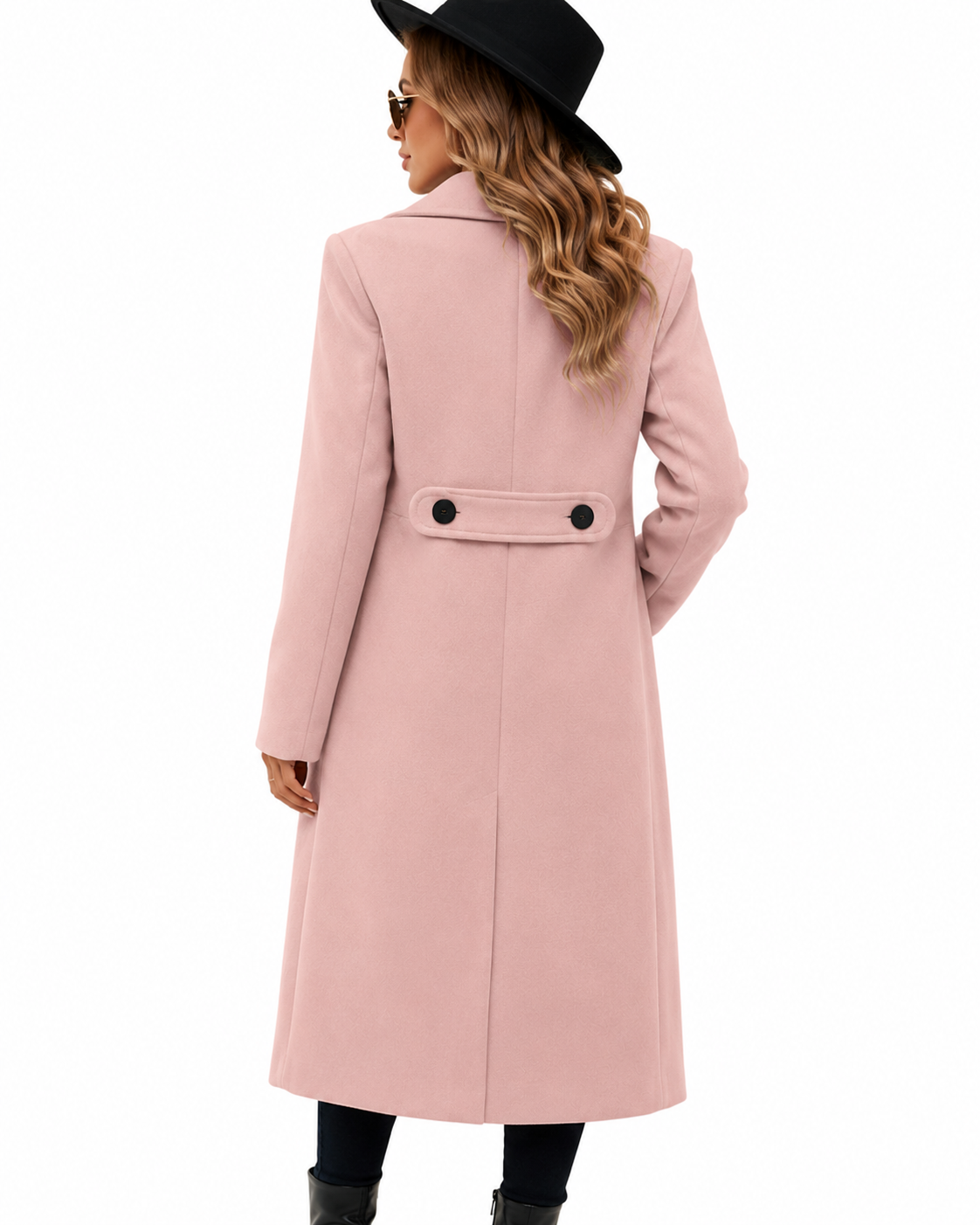 Sobretudo Feminino Rosa Alongado