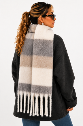 Cachecol Feminino Xadrez Soft Winter | Coleção Inverno