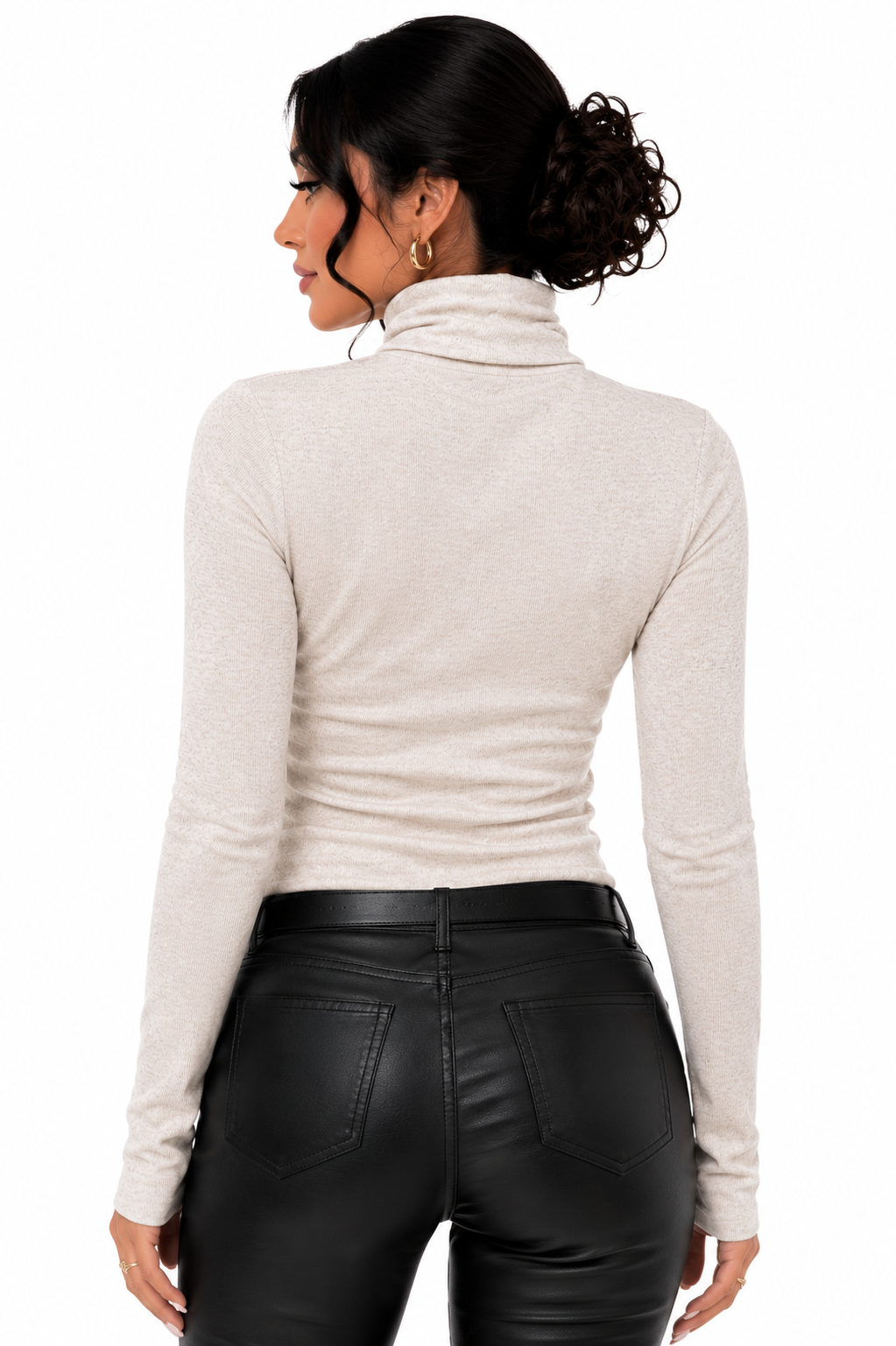 Blusa Feminina Gola Alta Soft Nude | Estilo Inverno