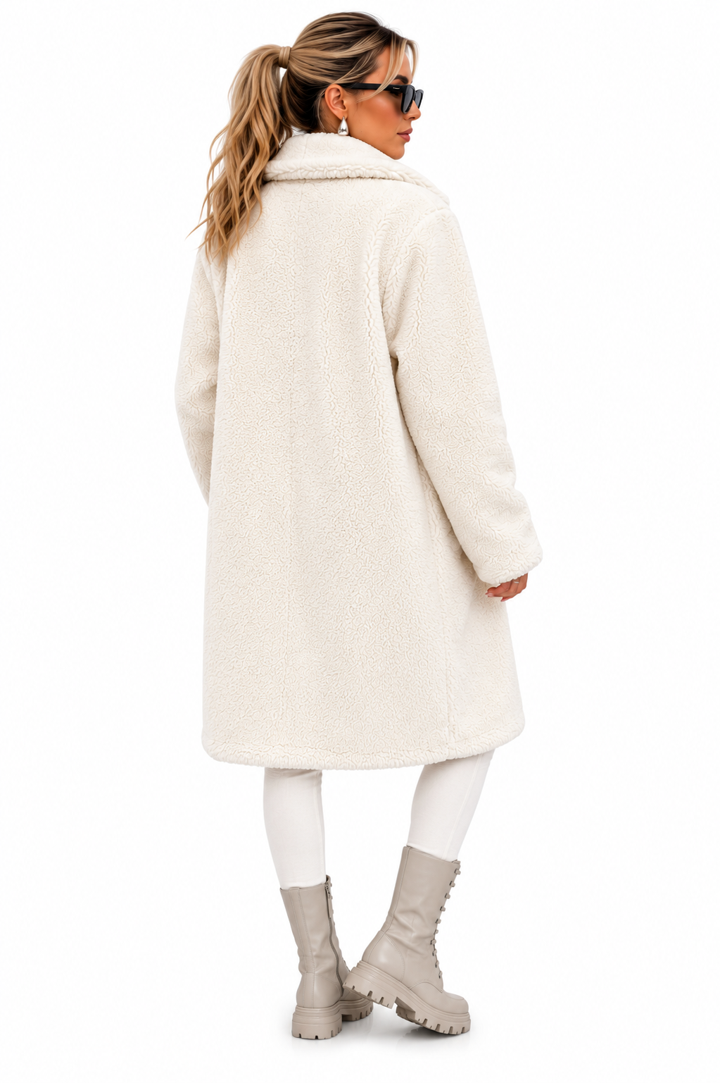 Sobretudo Feminino Teddy Off White Forrado