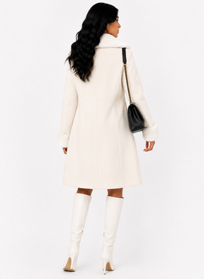 Casaco Feminino Longo Elegance Off White | Estilo Inverno