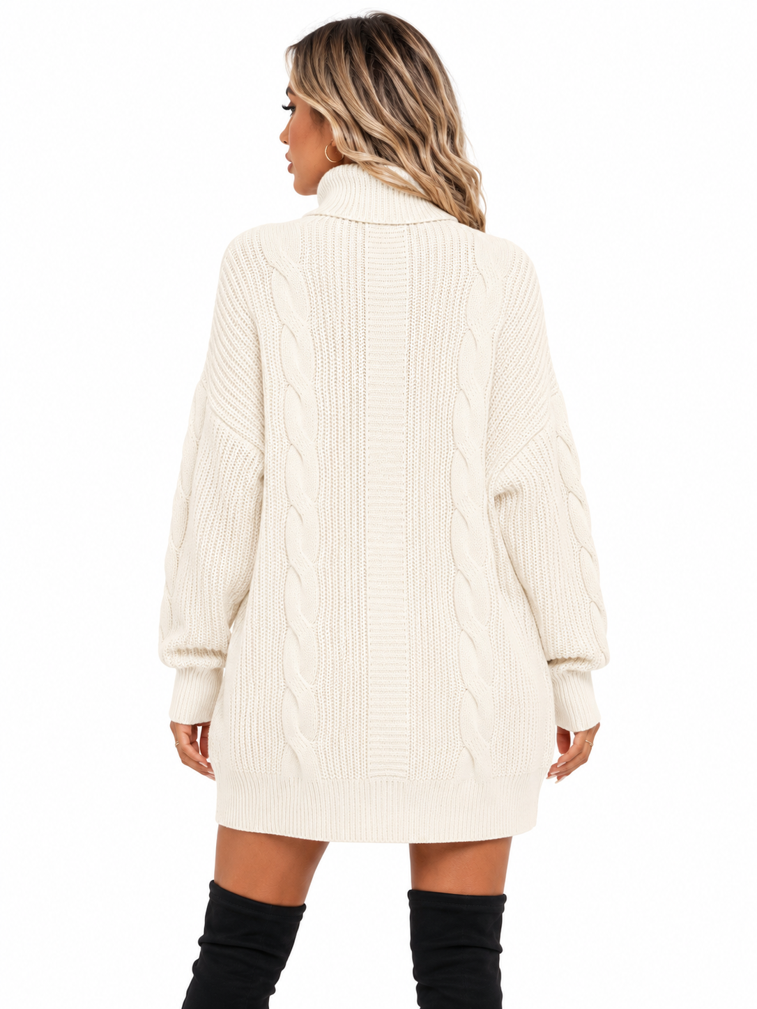 Vestido Feminino Tricô Gola Alta Elegance | Edição Inverno