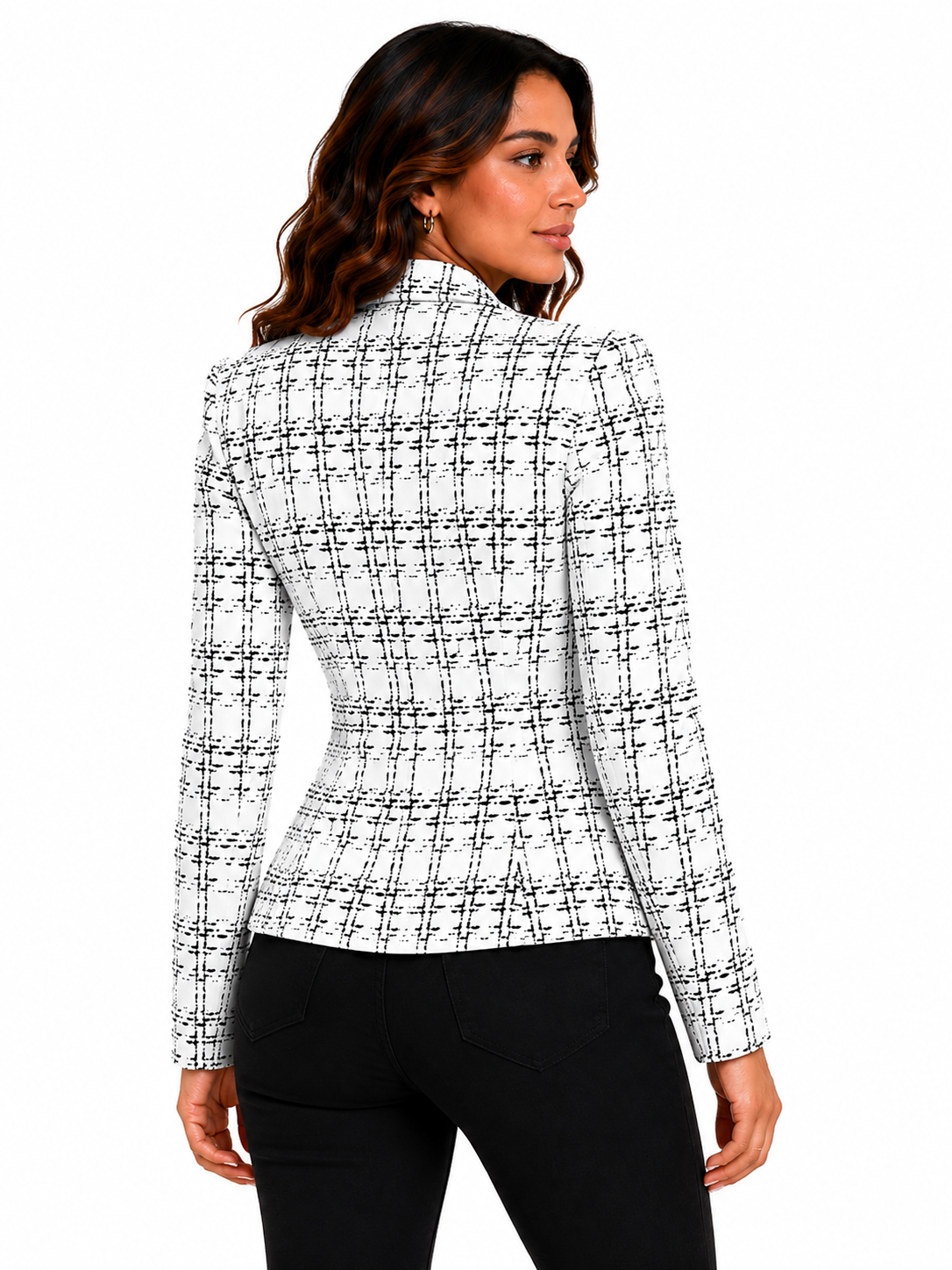 Blazer Feminino Estampado Elegance Off White | Edição Inverno