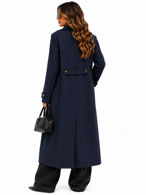 Sobretudo Feminino Azul Marinho Alongado
