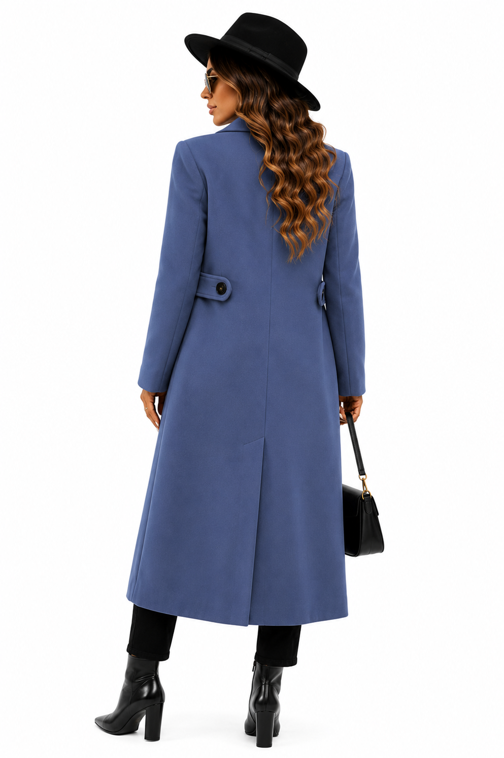 Sobretudo Feminino Azul Alongado