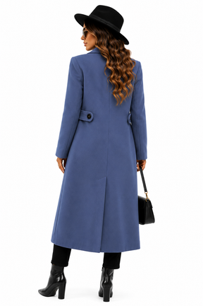 Sobretudo Feminino Azul Alongado