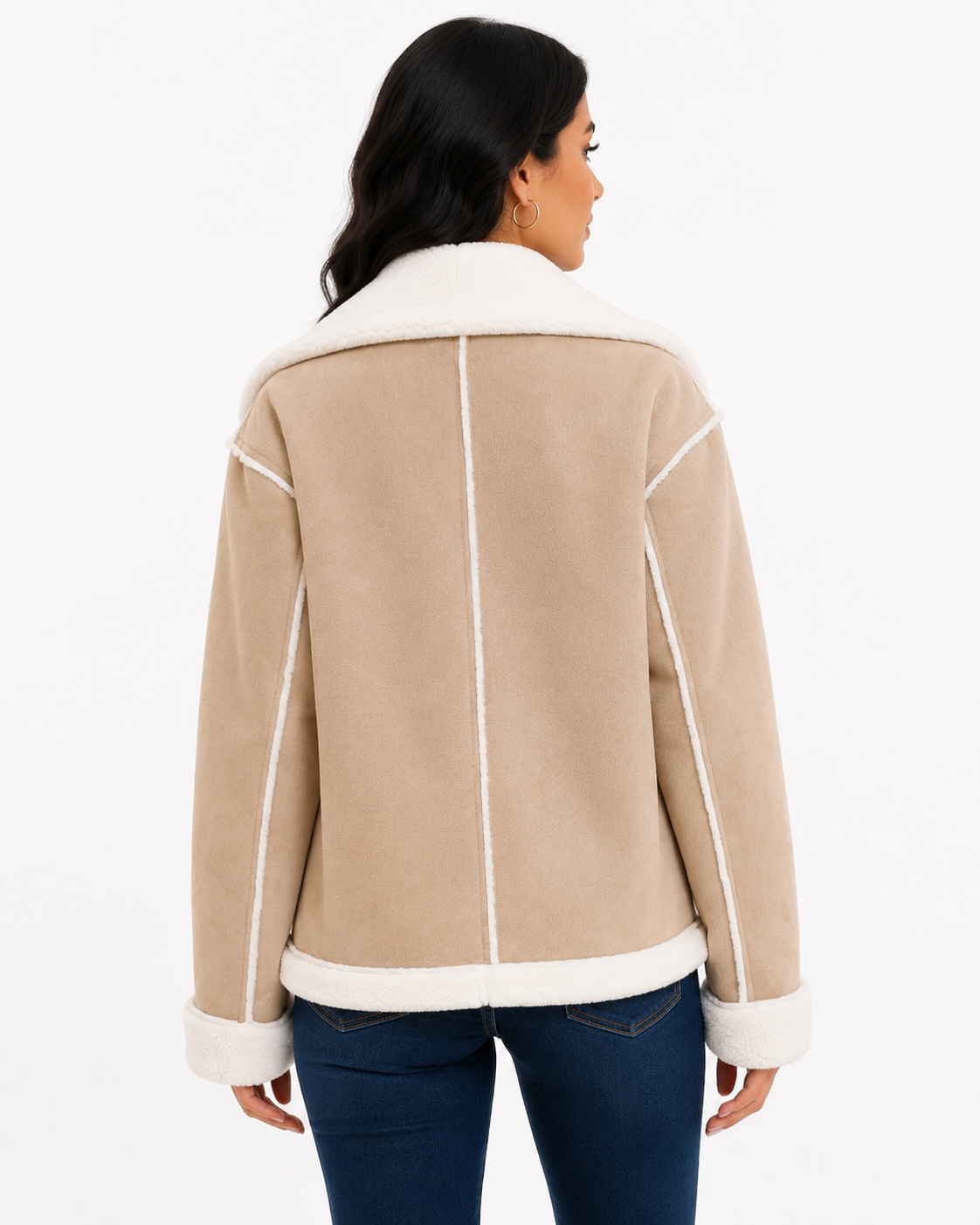 Jaqueta Feminina Elegance Lapela Bege | Seleção Inverno