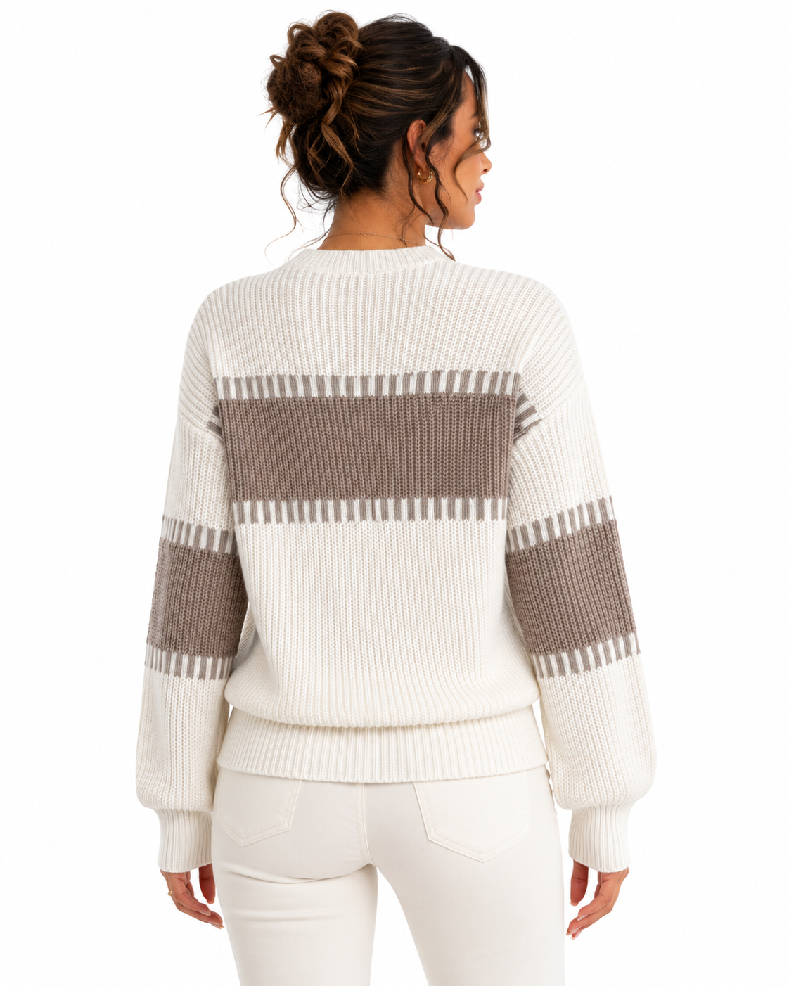 Suéter Feminino Tricô Bicolor Elegance | Linha Inverno