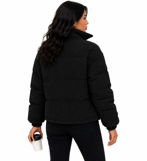 Jaqueta Feminina Velvet Noir Puffer | Estilo Inverno