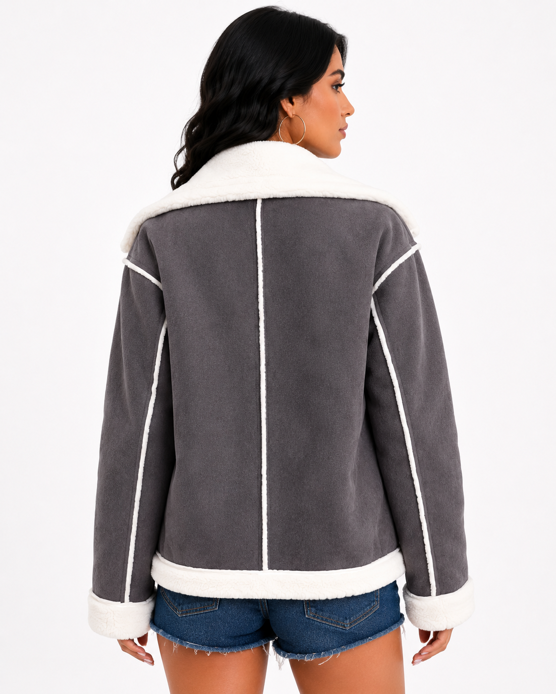 Jaqueta Feminina Elegance Lapela Cinza | Coleção Inverno