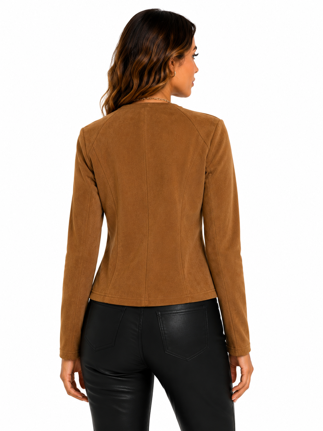 Jaqueta Feminina Suede Caramelo Elegance | Seleção Inverno
