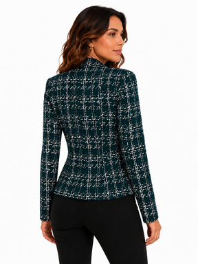 Blazer Feminino Estampado Elegance Verde Petróleo | Linha Inverno