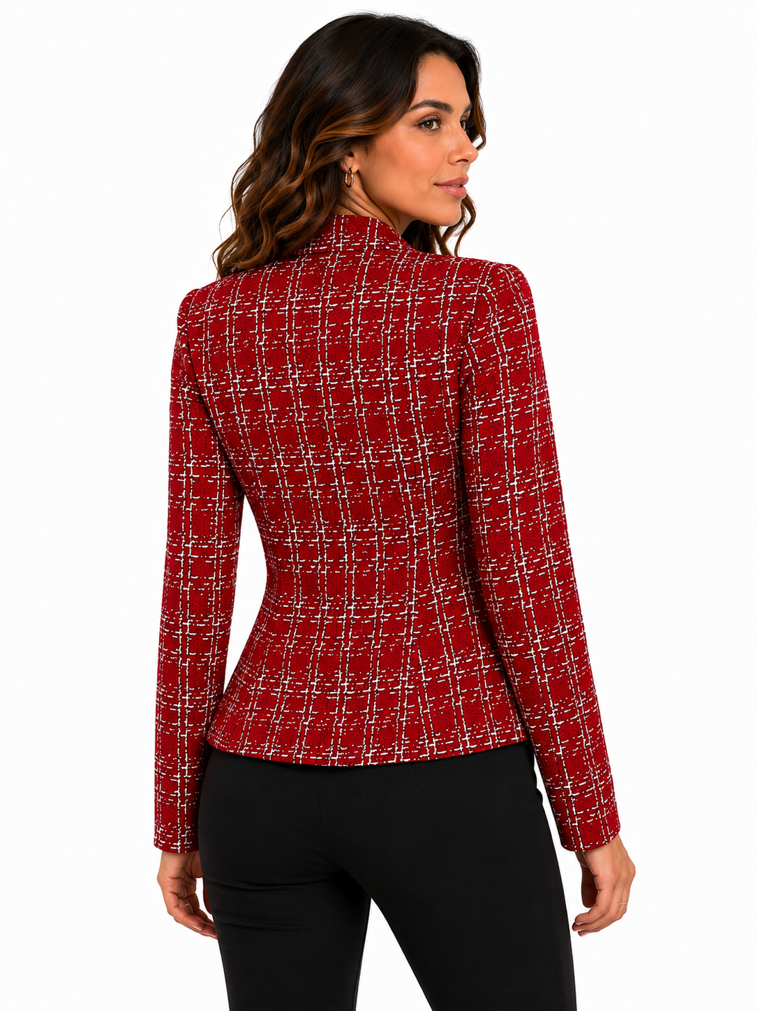 Blazer Feminino Estampado Elegance Vermelho | Estilo Inverno