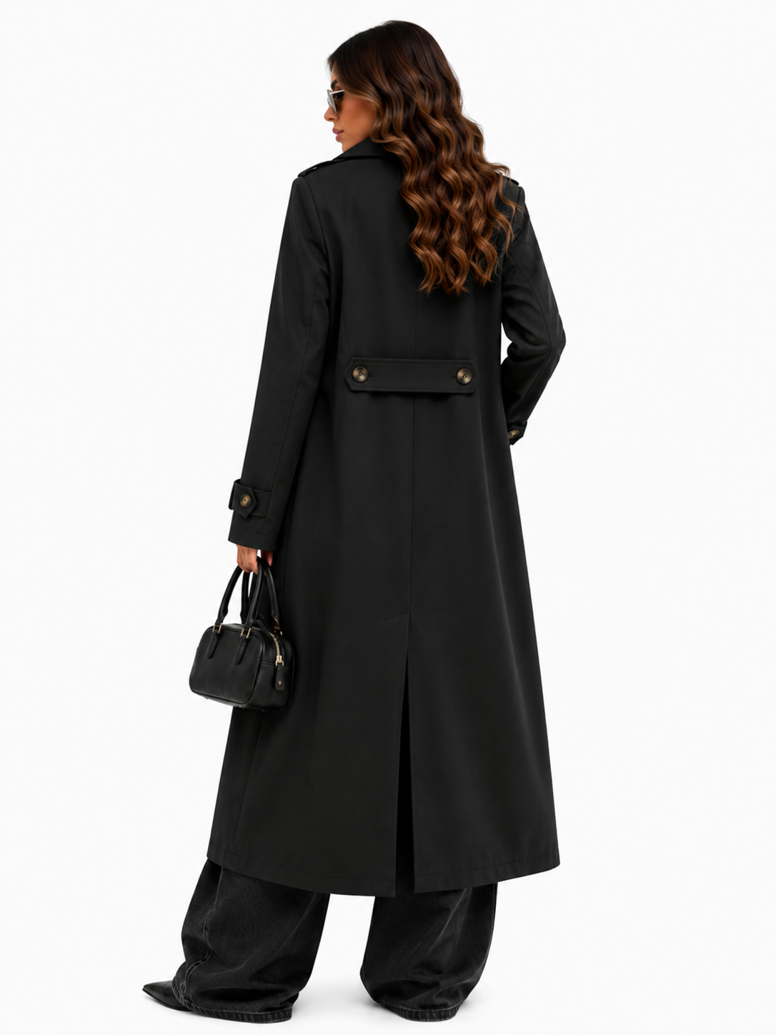 Sobretudo Feminino Preto Alongado