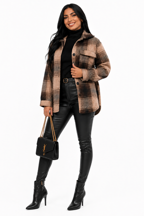 Jaqueta Feminina Xadrez Elegance Winter