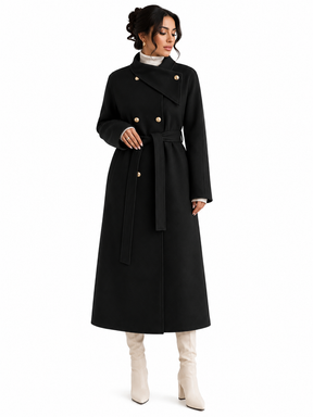 Sobretudo Feminino Casaco Preto Alongado