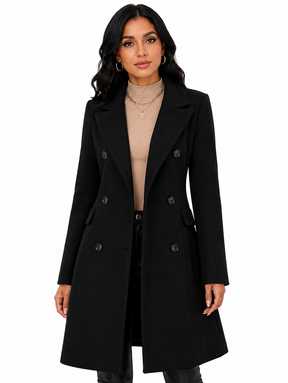 Sobretudo Feminino Casaco Preto Elegance