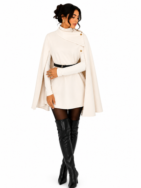 Casaco Feminino Capa Elegance Off White | Estilo Inverno